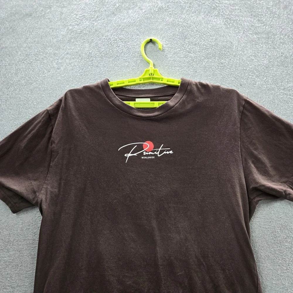 Primitive Skateboarding Men Shirt L Brown Ginza Cat Tiger Mountain Tee - Picture 6 of 8